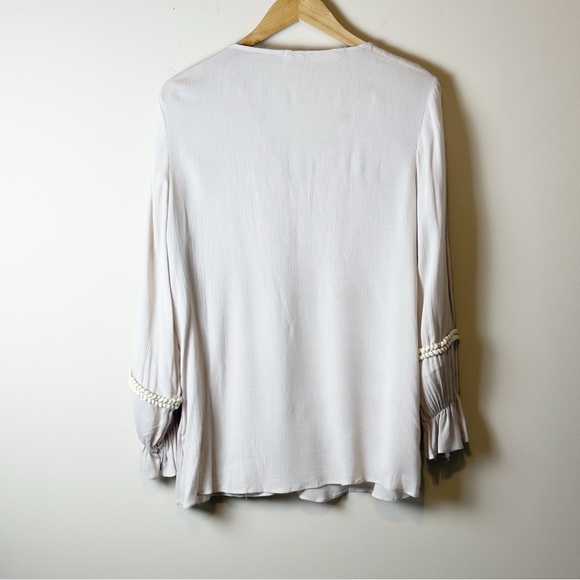 Soft Surroundings Clementine Tassel Tunic Embroidered Boho Beige S - Picture 7 of 9